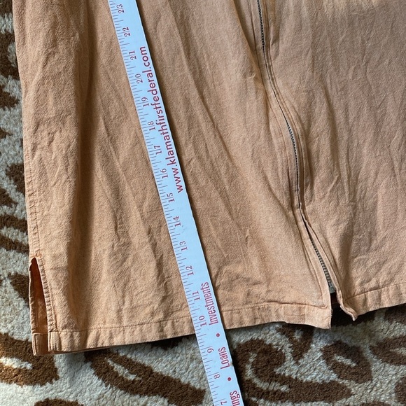 VTG Chaps Full Zippered shirt Mens M Peach Stonewashed Cotton Beach Preppy RARE - Picture 8 of 9